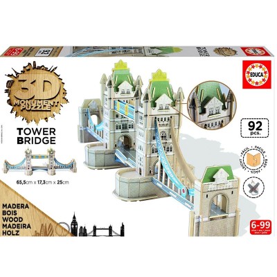 Puzzle 3d en bois : 92 pièces : tower bridge  Educa    050628